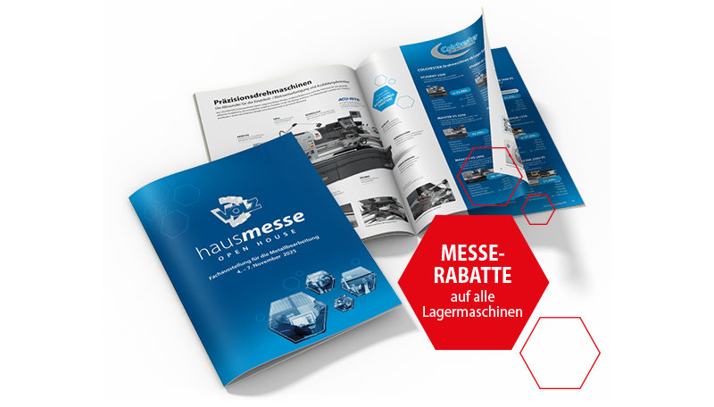 VOLZ Hausmesse-Prospekt 2025 – jetzt anfordern! Endecken Sie im aktuellen VOLZ Hausmesse-Prospekt attraktive Messeangebote und Maschinenneuheiten.