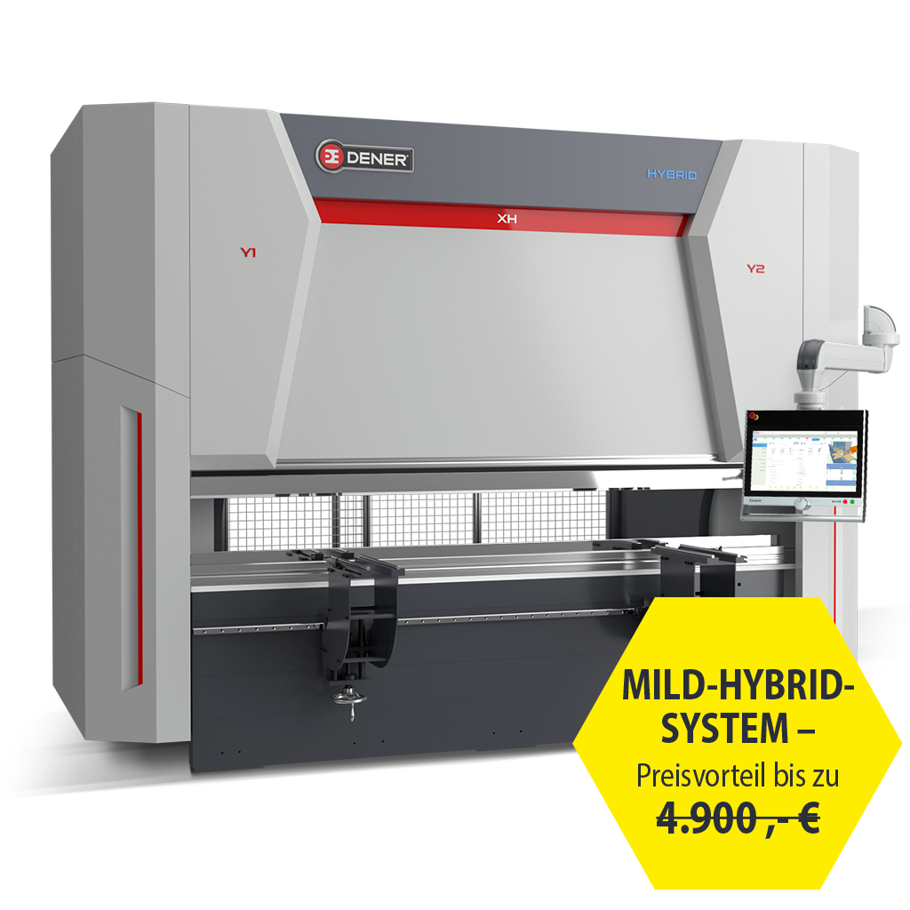 CNC-Abkantpressen DENER XL mit Mild-Hybrid-System, schnell wie eine Elektrische und stark wie eine Hydraulische!