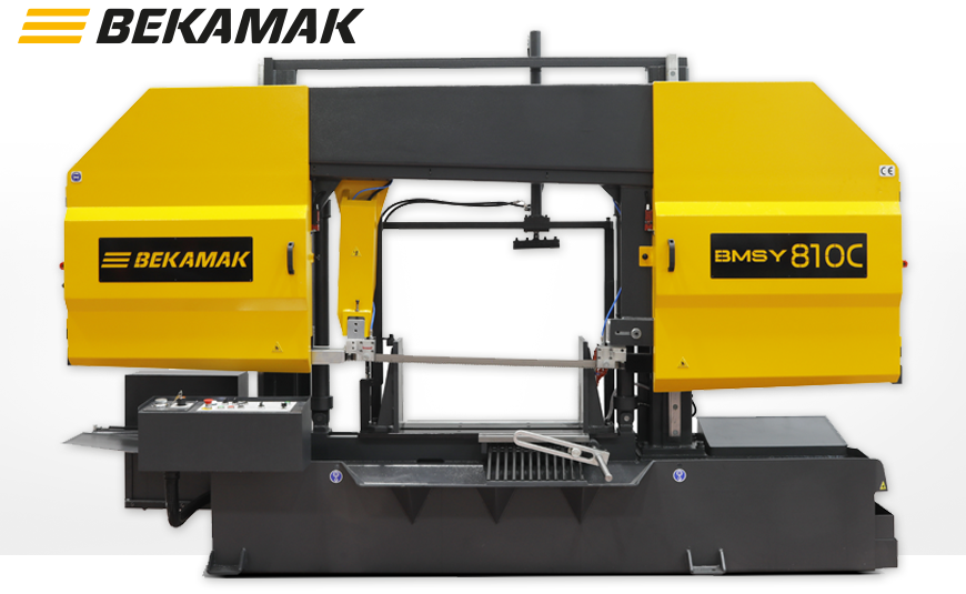 Halbautomatische Horizontal-Bandsäge BEKA-MAK BMSY 810 C mit optionaler Materialoberklemmung