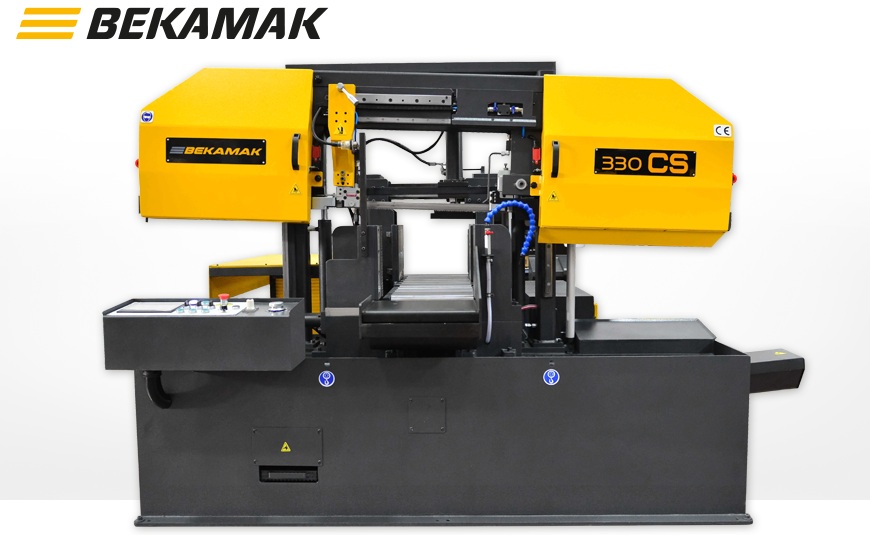 Vollautomatische Horizontal-NC-Bandsäge BEKA-MAK BMSO 330 CS NC mit hydraulischer Materialoberklemmung