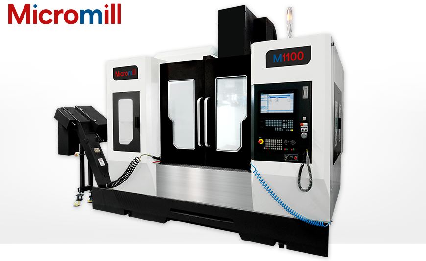 CNC-Vertikal-Bearbeitungszentren MICROMILL M1100 mit optionalem Späneförderer und SIEMENS SINUMERIK 828D