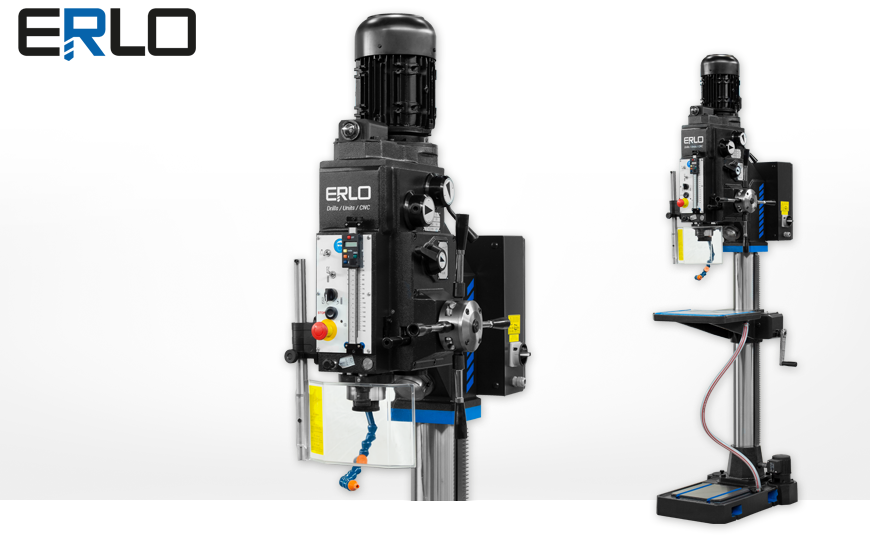 Getriebe-Säulenbohrmaschinen ERLO GP 40 mit automatischen Bohrvorschüben.