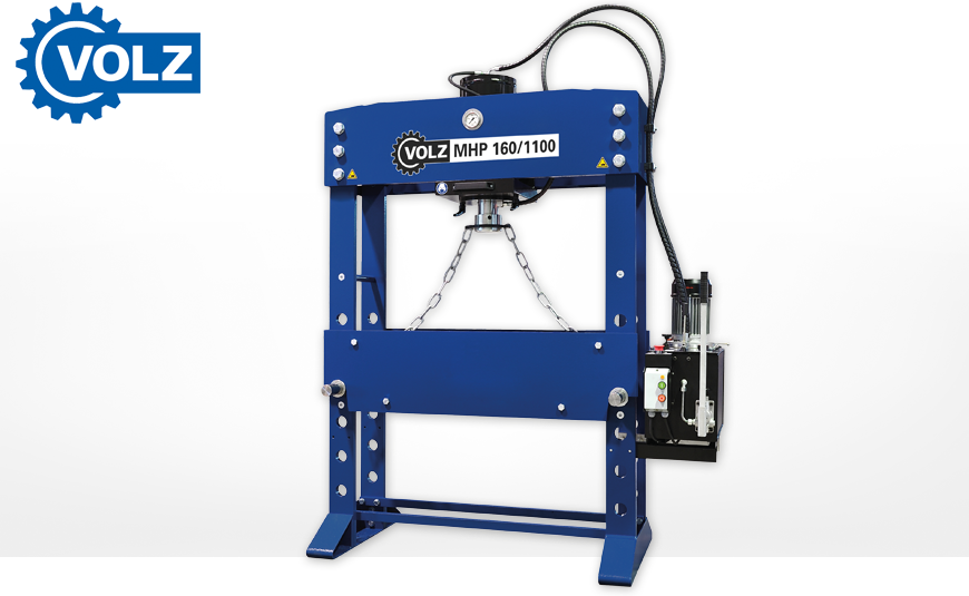 Hydraulische Werktstattpressen VOLZ MHP 160/1100 V mit beidseitig verschiebbarem Zylinder und Schnellverstellung
